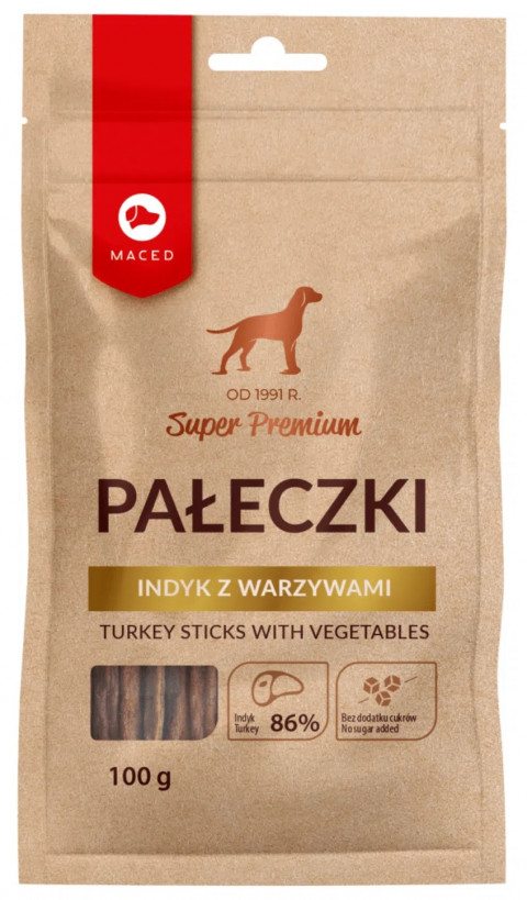 MACED Pałeczki indyk z warzywami - przysmak dla psa - 100 g - Galeria zdjęcie 1