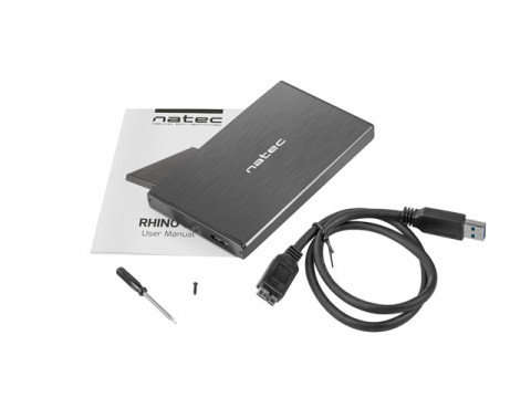 Natec RHINO GO obudowa USB 3.0 na dysk HDD/SSD 2.5'' SATA, czarna Aluminium - Galeria zdjęcie 7