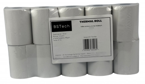 BSTech Papier, rolka termiczna do kas fiskalnych 57x25m 10 sztuk - Galeria zdjęcie 5