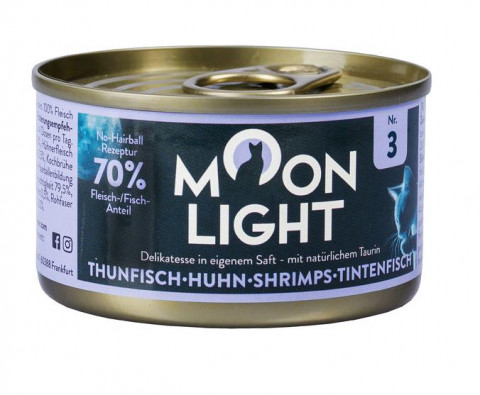 MOONLIGHT Dinner nr 2 Tuńczyk, kurczak, krewetki i kałamarnica - mokra karma dla kota - 80g - Galeria zdjęcie 1