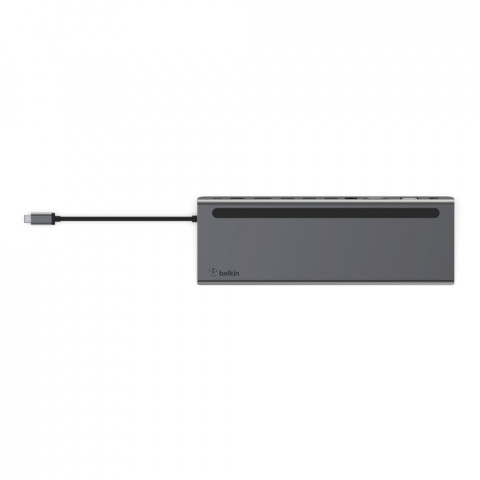 Hub Belkin Connect USB-C 11-in-1 Multiport Dock 1x4k HDMI/1xDisplayPort/1xVGA/3xUSB-A/1xUSB-C PD/1xRJ45 Gigabit/1xSD Card reader/1xMicroSD Card reader/1xAudio Grey - Galeria zdjęcie 5