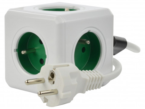 Allocacoc Przedłużacz PowerCube Extended 1.5 m Green - Galeria zdjęcie 3