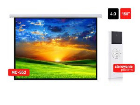 MACLEAN EKRAN PROJEKCYJNY ELEKTRYCZNY 150" 300X220 4:3 ŚCIANA LUB SUFIT MC-552 - Galeria zdjęcie 1