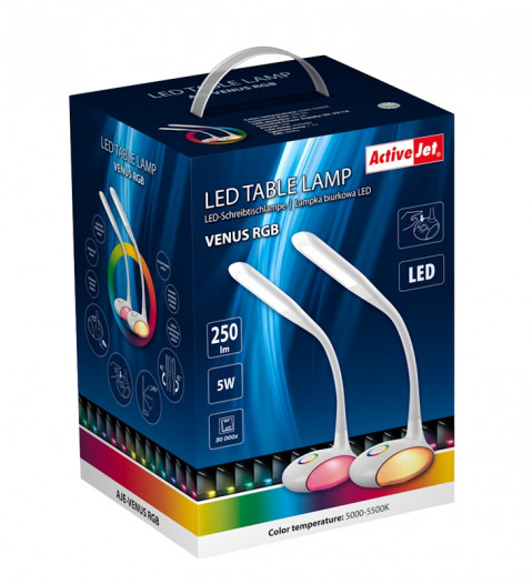Nowoczesna lampka na biurko wielokolorowa RGB LED Activejet VENUS RGB biała z funkcją oświetlenia nocnego - Galeria zdjęcie 8