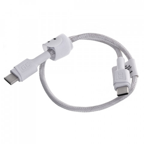 GREEN CELL KABEL KABGC31W USB-C - USB-C 0,3M BIAŁY - Galeria zdjęcie 2