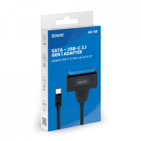 SAVIO ADAPTER USB-C 3.1 - SATA DYSK 2.5" AK-69 - Galeria zdjęcie 4
