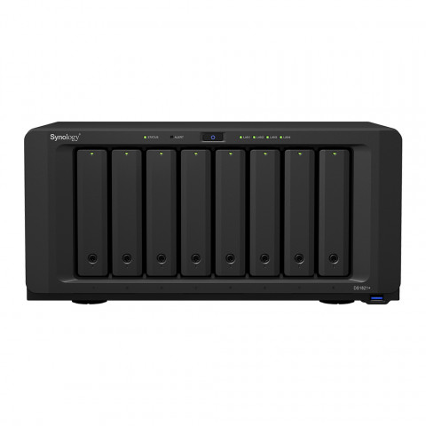 NAS Synology DS1821+; Tower; 8x (3.5”/2.5" SATA HDD/SSD); AMD Ryzen V1500B;,4 GB DDR4 (max. 32GB),4 x 1GbE RJ-45 - Galeria zdjęcie 2