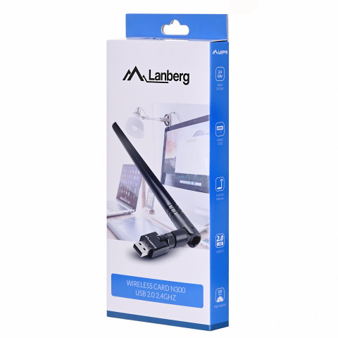 LANBERG BEZPRZEWODOWA KARTA SIECIOWA USB N300 - Galeria zdjęcie 10