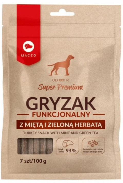 MACED Gryzak Funkcjonalny z Miętą i Zieloną Herbatą - gryzak dla psa - 100 g - Galeria zdjęcie 1
