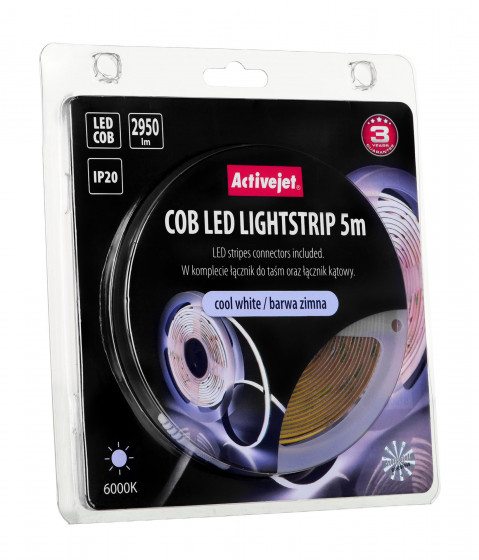 Taśma LED COB 5m barwa zimna IP20 - Galeria zdjęcie 9