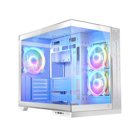 MODECOM OBUDOWA VOLCANO PANORAMA ARGB 3F MIDI WHT - Galeria zdjęcie 1