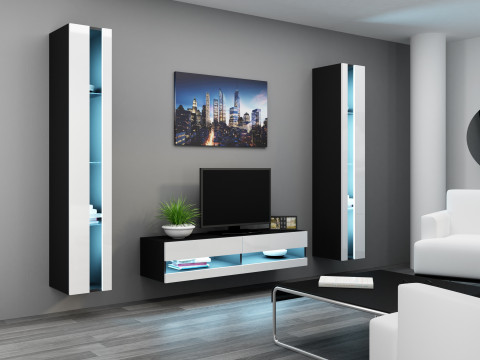 Regał VIGO NEW 180/40/30 czarny/biały połysk - Galeria zdjęcie 3