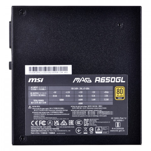 Zasilacz MSI MAG A650GL 650W 80+ Gold (306-7ZP8C11-CE0) - Galeria zdjęcie 4