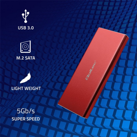 QOLTEC OBUDOWA NA DYSK M.2 SSD | SATA | NGFF | USB - Galeria zdjęcie 2
