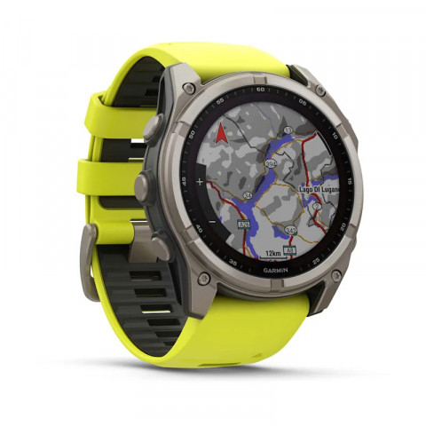Zegarek Garmin Fenix 8 Solar Sapphire Titanium Amp Yellow/Graphite - Galeria zdjęcie 4