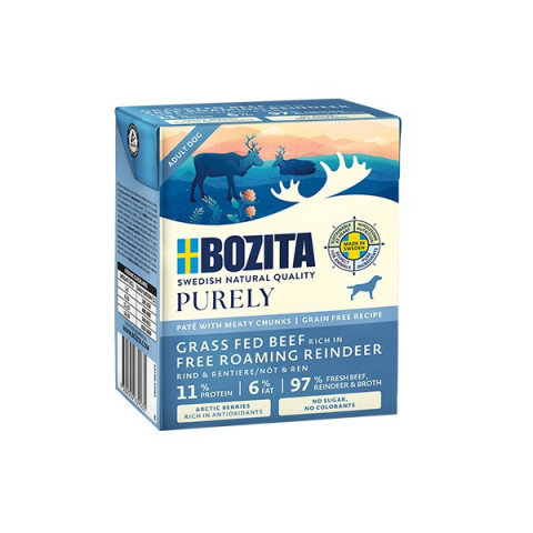 BOZITA Purely Paté Duoprotein Wołowina i renifer - mokra karma dla psa - 370g - Galeria zdjęcie 1