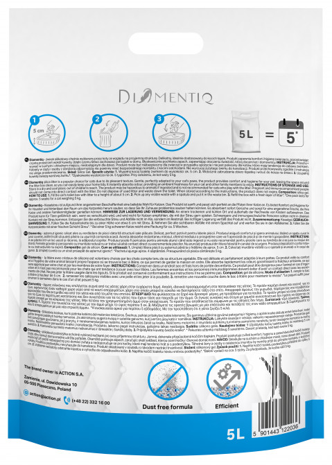 DIAMENTIQ Żwirek Neutralny, Silikonowy, Niezbrylający się dla kota - 5 l - Galeria zdjęcie 4