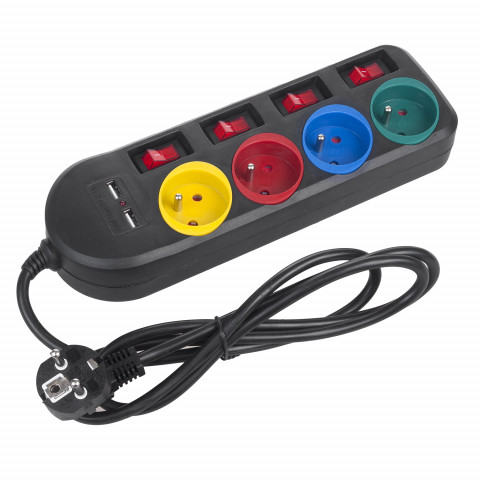 MACLEAN LISTWA ZASILAJĄCA 4 GNIAZDA 2XUSB MCE229B - Galeria zdjęcie 5