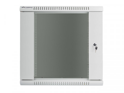 Lanberg szafa instalacyjna wisząca 19'' 12U 600x450mm szara (drzwi szklane) - Galeria zdjęcie 5
