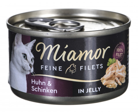 MIAMOR Feine Filets - filety mięsne kura z szynką i ryżem - mokra karma dla kota - 100 g - Galeria zdjęcie 1