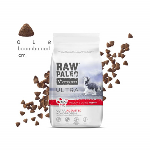 VET EXPERT Raw Paleo Ultra Medium&Large Puppy Wołowina - sucha karma dla szczeniąt - 10kg - Galeria zdjęcie 4