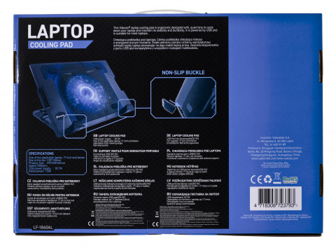 VAKOSS PODSTAWKA CHŁODZĄCA POD NOTEBOOKA 17",1 WENTYLATOR, LED, REGULACJA WYSOKOŚCI, LF-1860AL CZARNA - Galeria zdjęcie 17
