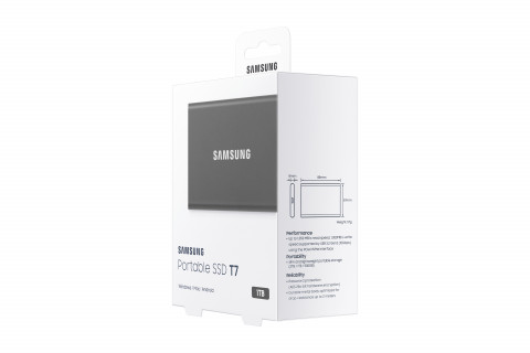 Dysk zewnętrzny SSD Samsung T7 (1TB; USB 3.2; szary; MU-PC1T0T/WW) - Galeria zdjęcie 11