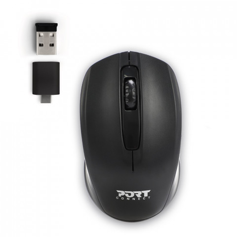 Zestaw torba + mysz PORT DESIGNS Premium Pack 501873 (Top Load; wireless; 1000 DPI; USB-C/USB-A; kolor czarny) - Galeria zdjęcie 2