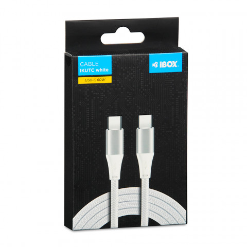 KABEL I-BOX USB TYP-C 60W 1M PD/QC WHITE - Galeria zdjęcie 3