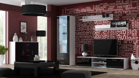 Komoda UNI biały/ czarny połysk (BLACK) - Galeria zdjęcie 3
