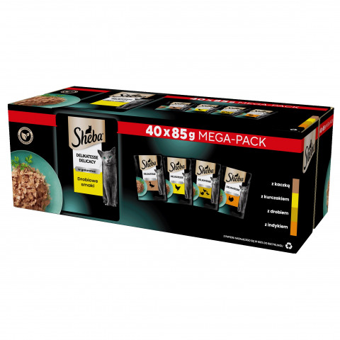 SHEBA Delicacy Drobiowe Smaki w galaretce - mokra karma dla kota - 40x85 g - Galeria zdjęcie 1