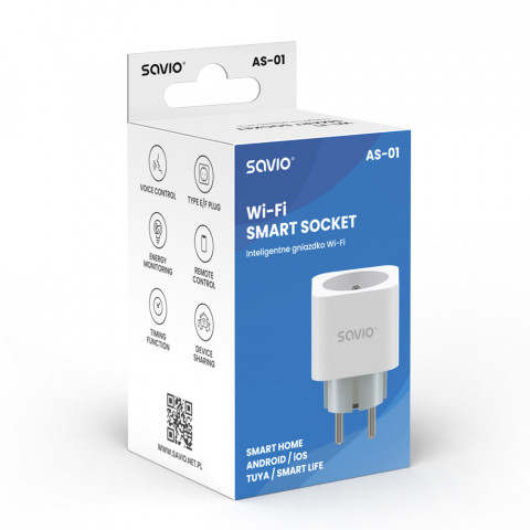 SAVIO INTELIGENTNE GNIAZDKO WI-FI, 16A, AS-01 - Galeria zdjęcie 3