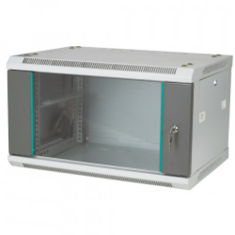Alantec-Szafka wisząca 19" 4U 450mm d szklane szara - Galeria zdjęcie 1