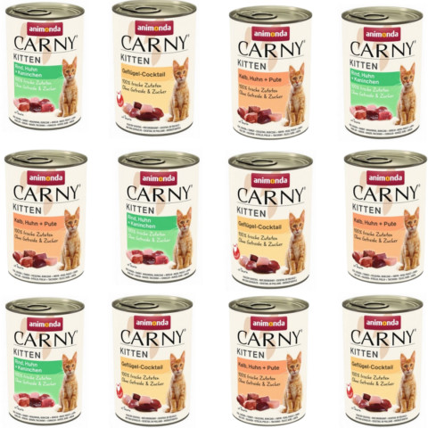 ANIMONDA Carny Kitten MIX 3 SMAKÓW - mokra karma dla kota - 12x400g - Galeria zdjęcie 1