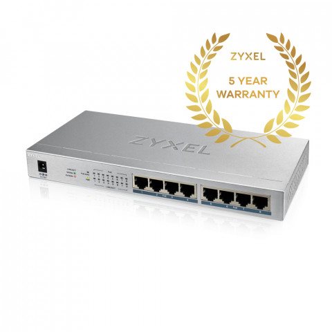 Switch Zyxel GS1008-HP 8p PoE (PoE+: 8) 60W Unmanaged Gigabit - Galeria zdjęcie 6