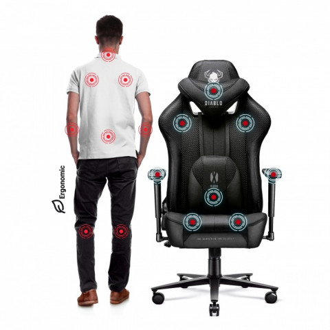 Fotel gamingowy DIABLO X-PLAYER 2.0 king fotel czarno-czarny - Galeria zdjęcie 7