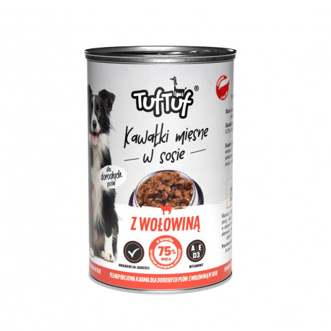 TUF TUF Kawałki mięsne z wołowiną - mokra karma dla psa - 415g - Galeria zdjęcie 1