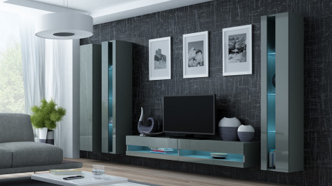 Regał VIGO NEW 180/40/30 szary/szary połysk - Galeria zdjęcie 4