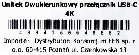 UNITEK PRZEŁĄCZNIK USB-C 4K 144HZ, DWUKIERUNKOWY - Galeria zdjęcie 3