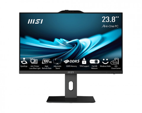 MSI AIO PRO AP242P 14M-649XEU i5-14400 23,8" IPS LED FHD Non-Touch Anti-Glare 16GB SSD512GB M.2 AX211 WiFi 6E NoOS Black - Galeria zdjęcie 2