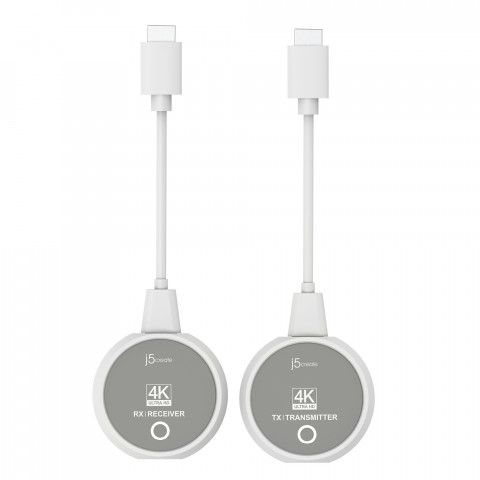 Nadajnik i odbiornik audio/video bezprzewodowy j5create ScreenCast 4K Wireless Display HDMI Extender ; kolor biały JVAW75-N - Galeria zdjęcie 2