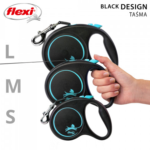 FLEXI Black Design S niebieska - automatyczna smycz dla psa - 5m - Galeria zdjęcie 2