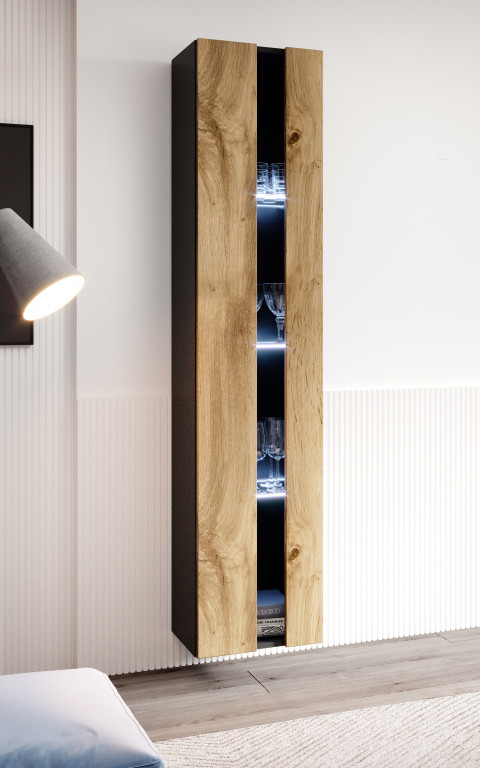 Regał VIGO NEW 180/40/30 czarny/dąb wotan - Galeria zdjęcie 3
