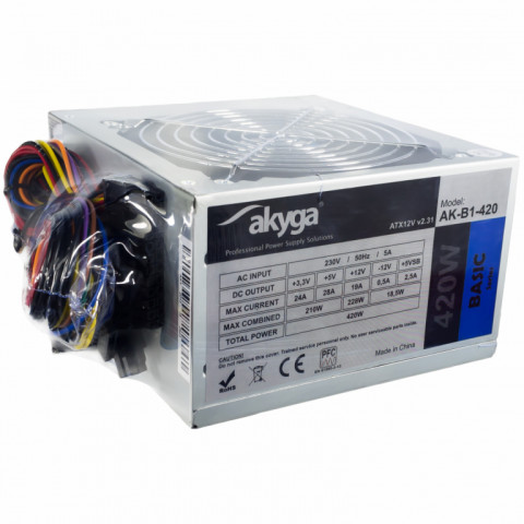 Akyga zasilacz basic atx 420w p4 fan12cm 3xsata 2xmolex ak-b1-420 - Galeria zdjęcie 4