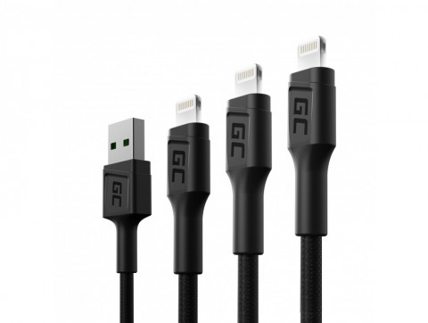GREEN CELL ZESTAW KABLI 3X USB-LIGHTNING 0,3/1,2/2 - Galeria zdjęcie 2