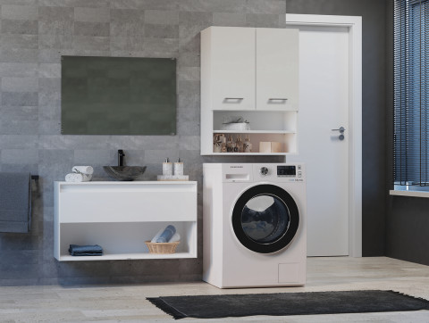 Szafka nad pralkę POLA MINI DK 64x30xH90 biel - Galeria zdjęcie 4