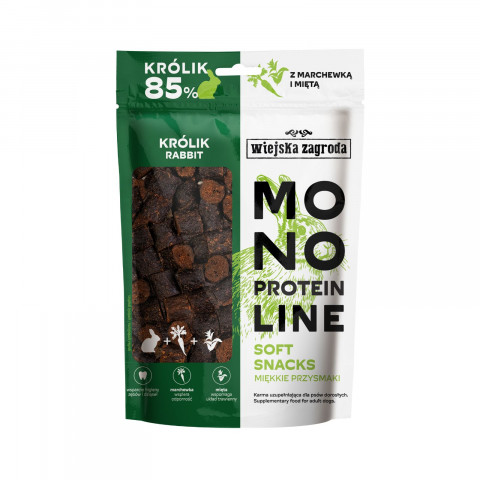 WIEJSKA ZAGRODA Monoprotein line Soft snacks Królik - przysmak dla psa - 115g - Galeria zdjęcie 1