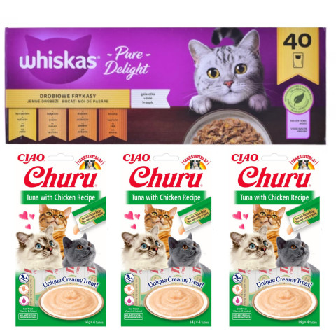 WHISKAS Pure Delight Drobiowe Frykasy w galaretce - mokra karma dla kota - 40x85g + GRATIS - Galeria zdjęcie 1