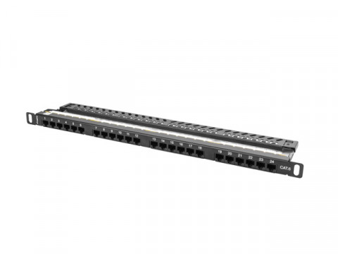 Lanberg patch panel 24 port 0.5u kat.6 utp czarny ppu6-0024-b - Galeria zdjęcie 4