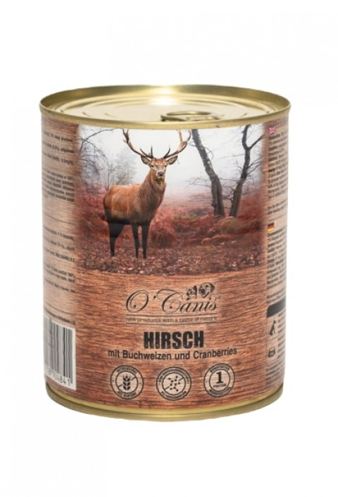 O'CANIS Jeleń z kaszą gryczaną - mokra karma dla psa - 800 g - Galeria zdjęcie 1